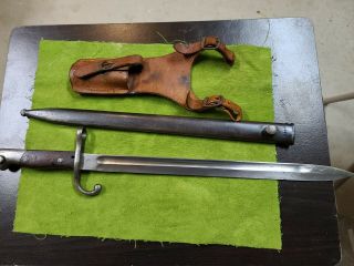Argentina Model 1909 Mauser Bayonet,  Scabbard & Frog.  Matching Serial 