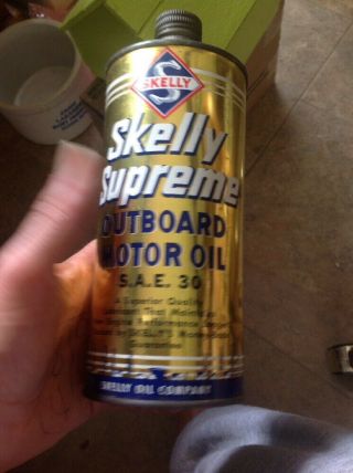 9 " Tall Skelly Supreme Outboard Oil Can Cone Top Quart 1940 