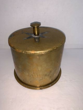 Vintage World War I Trench Art Humidor or Container With Lid from Shell 2