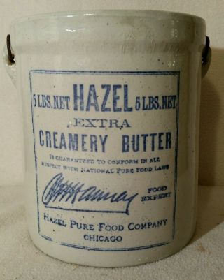 Redwing Pottery " Hazel " Butter Crock Chicago