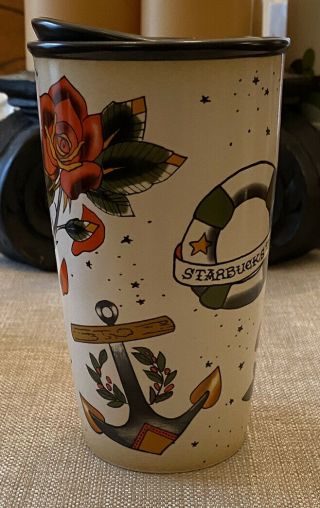 2015 Starbucks Mermaid Siren Tattoo 12 Oz.  Travel Mug Ceramic Tumbler