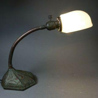 Vintage Aladdin Mfg.  Co.  Gooseneck Desk Lamp W/ Cast Iron Base No.  51