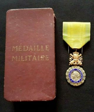 Ww1 French Military Medal Valor And Discipline Silver Enameled