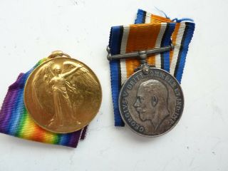 Wwi British Victory & War Medal Group Issued To,  20869 Pte.  H.  D.  Lewis K.  S.  L.  I.