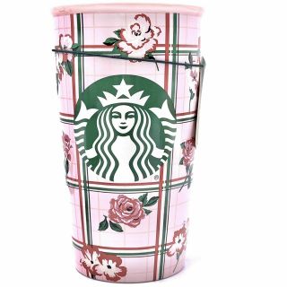 Starbucks Ban.  Do Limited Edition Ceramic Traveler Mug Tumbler Pink Floral 12 Oz