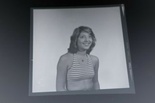 Vintage Black And White Photo Negative Cute Young Little Woman Teenage Girl 70s?