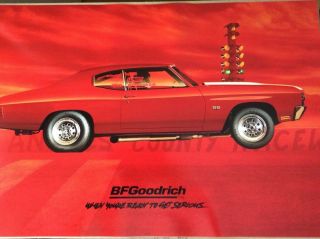 Bf Goodrich Poster Sign 1970 Red Chevrolet Chevelle
