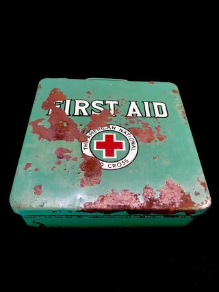 American Red Cross Medical First Aid Kit Box Cabinet Mountable - Full Contents