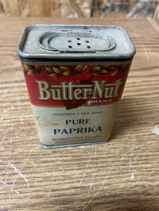 Vintage Spice Tin Butter Nut Paprika 2 Ounce