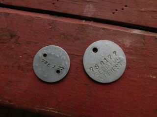 WWI US DOG TAGS G.  V.  CURRY 1ST M.  S.  T.  H.  D.  10 UNRESEARCHED FROM ILL. 2