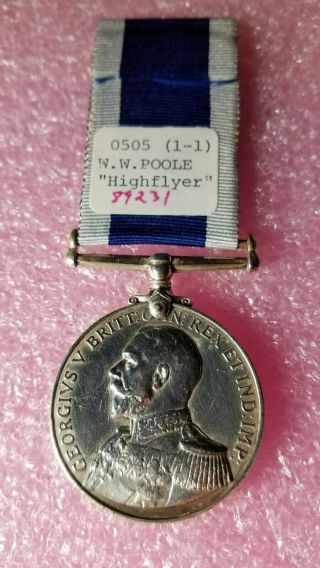 Wwi Royal Navy Service Medal World War Hms Highflyer W.  W.  Poole 309575