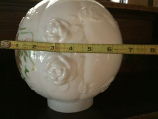GWTW Glass Ball Globe Shade Oil Banquet Hurricane Parlor Lamp Hand Painted 3