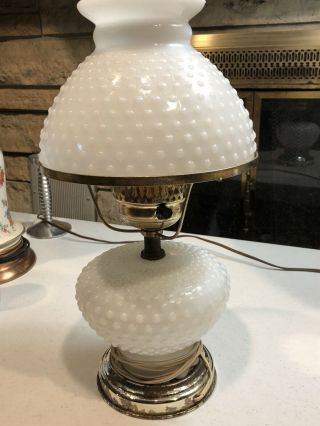 Vintage Milk Glass Hobnail Hurricane Table Lamp Lqqk