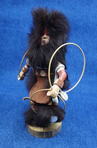 Native American Hoop Dancer Doll Wood Folk Art Hand Made Artist Signed