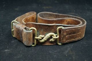 Pre Ww1 Era Canadian Leather Snake Clasp Belt