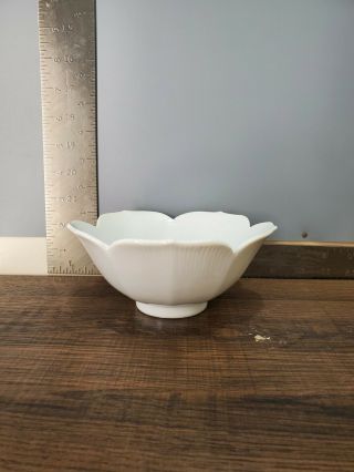 Vintage White Porcelain Lotus Rice Soup Bowls 5 3/4 " X 2 5/8 "