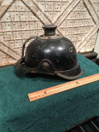 Estate Find Wwi Leather German Pickelhaube Prussian Helmet Rough