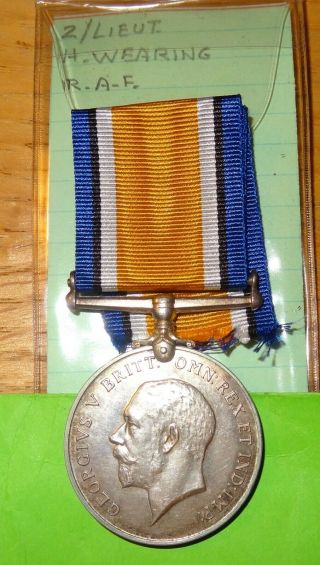 Wwi British War Medal R.  A.  F.  2nd Lieutenant