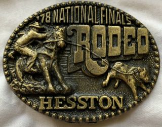 Vintage Hesston National Finals Rodeo 1978 4th Edition Belt Buckle Nfr 78