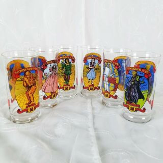 1989 Wizard Of Oz Coca Cola 50th Anniversary Set Of 6 Glasses