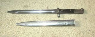 Mannlicher Cewg Ce - Wg World War I Wwi Military Bayonet M - 1895 M1895 W/ Scabbard