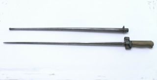 Ww1 Era M1886 Lebel Rifle Bayonet With Brass Handle And Scabbard