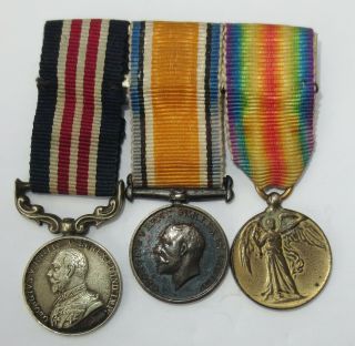 Canadian World War 1 Military Medal Mm Struck Miniature Set - Owner Identified