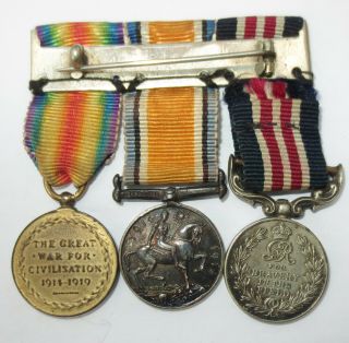 Canadian World War 1 Military Medal MM STRUCK Miniature Set - Owner identified 2