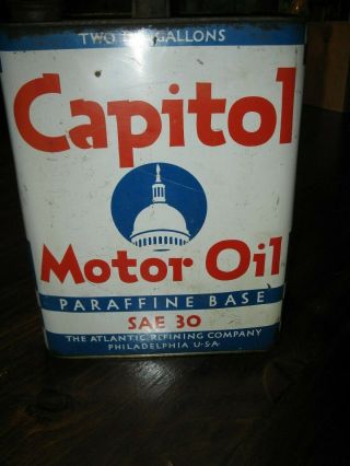 Vintage 2 Gallon Capitol Oil Can