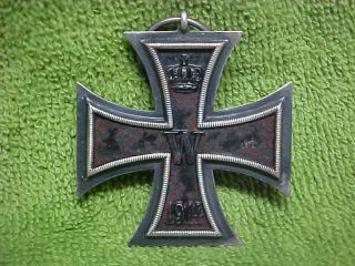 Ww 1 German Worn 1914 Iron Cross - 2nd Class Removed From Soldier 
