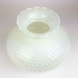 Vintage Large Ruffled White Milk Glass Hobnail Lamp Shade Gwtw Style 12 " Fitter