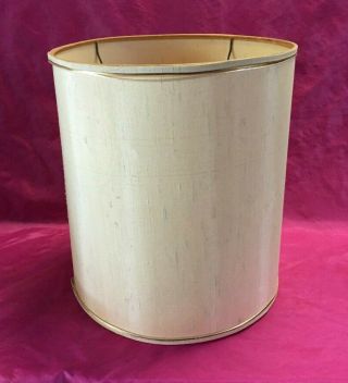 Vintage Mid Century Modern Drum Lamp Shade Barrel Linen Retro -