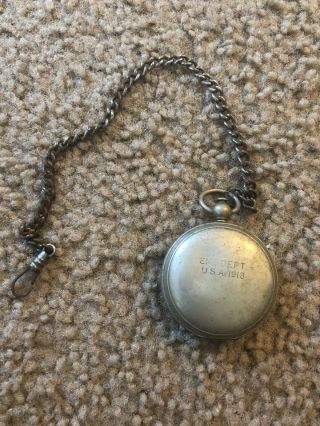 Ww1 Military Pocket Compass Engineer Dept 1918 Usanite Vintage