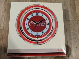 Coca Cola Neon Wall Clock Coke Classic Style 15 Inch Double Neon