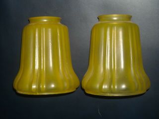 2 5 " Vaseline Glass Lamp Shades Pre Owned
