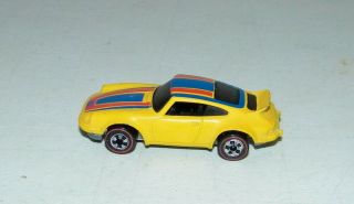 Vintage 1974 Hot Wheels Redline Flying Colors Yellow Enamel Porsche Carrera P911 2