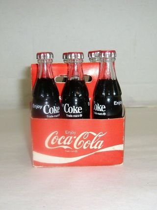 Vintage 1969 Coca - Cola Mini Coke Bottles In 6 Pack Carrier