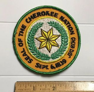 Seal Of The Cherokee Nation Native American 1839 Cwya Dbp 3.  5 " Round Patch Badge