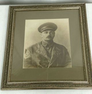 Vintage British Army Soldier Framed Portrait Photo
