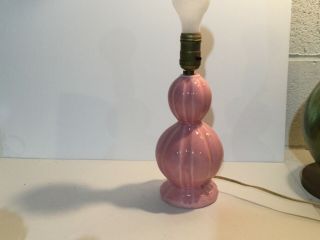 Vintage Mid Century Pink Table Lamp Bedroom Girl 