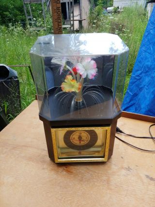 Vintage 80’s Zenix Fiber Optic Flower Lamp Quartz Clock Large Size