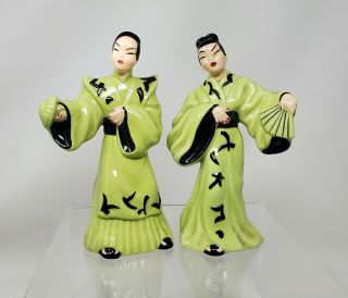 Vintage Mid Century Asian Figurines Man And Woman