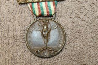 WW1 Kingdom of Italy Italo - Austrian War Medal w/Ribbon & 3 dated Claps 2