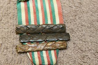 WW1 Kingdom of Italy Italo - Austrian War Medal w/Ribbon & 3 dated Claps 3