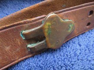 WW1 US SPRINGFIELD RIFLE LEATHER SLING MADE BY HOYT IN 1918 3
