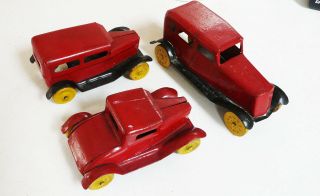 Vintage/ Antique,  3 Pressed Steel Wyandotte Toy Cars