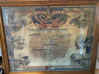 Ww1 Certificate For Enlistment Into The Army,