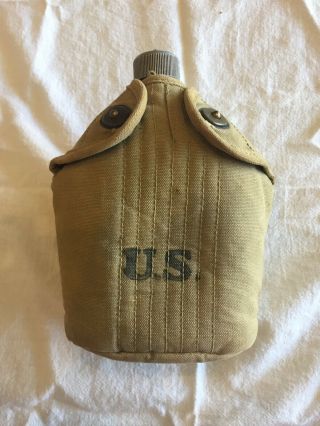 World War I R.  I.  A 1918 Canteen Cover And Lf&c 1918 Canteen
