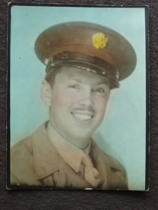 Hand Tinted / Colored Photo Of U.  S.  World War Two Army Soldier 1940 
