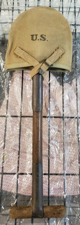 World War One U.  S.  Army T - Handle Shovel 1918 Dated Cover,  Both In Great Shape